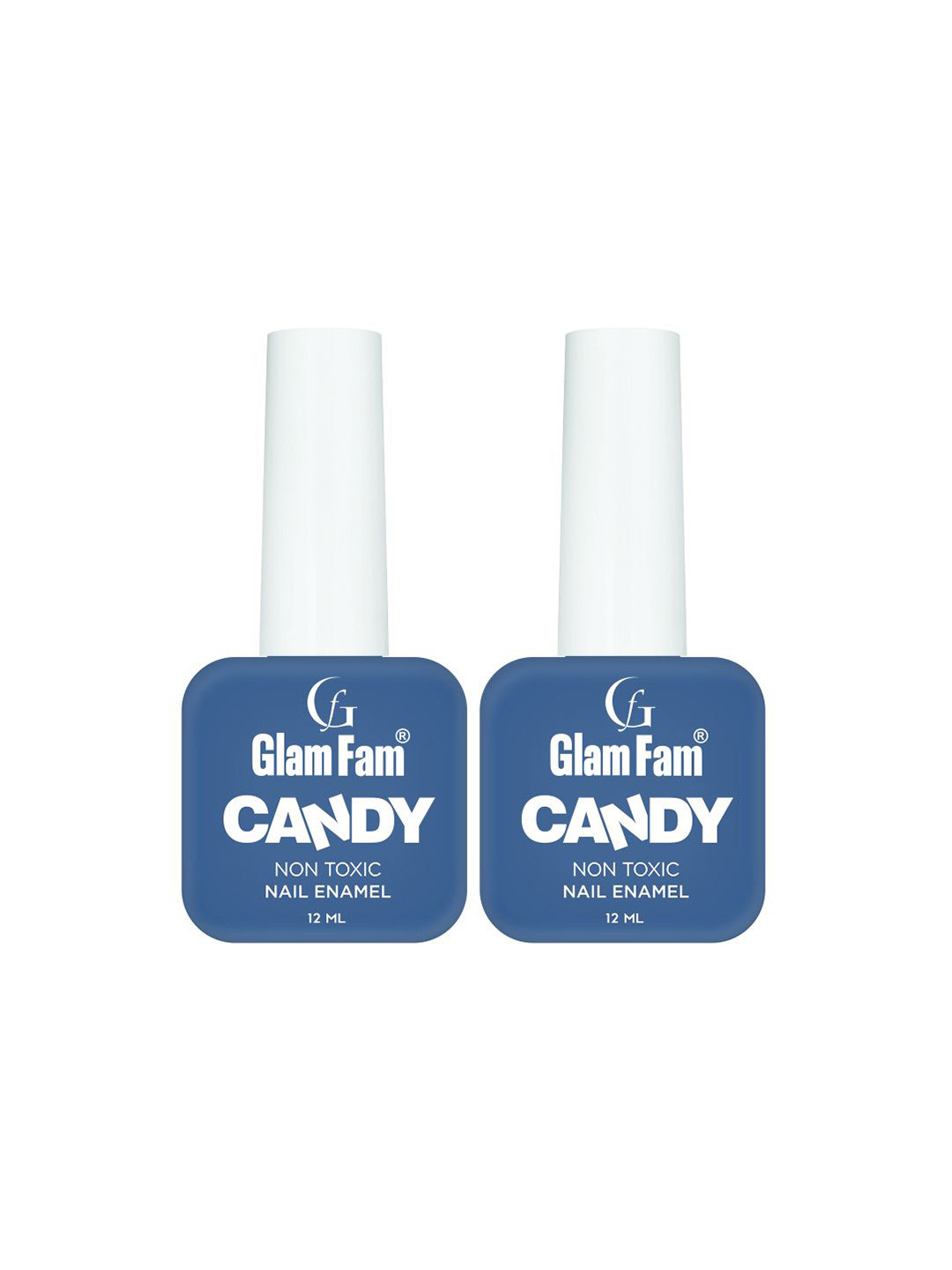 GlamFam Set Of 2 Candy Non Toxic Nail Enamel - 12 ml Each - Ash Grey 14