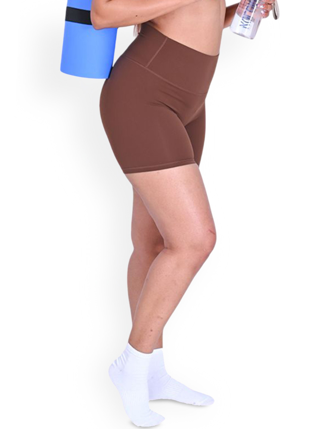 Yoginis Activewear Women Skinny Fit High-Rise Yoga Sports Shorts