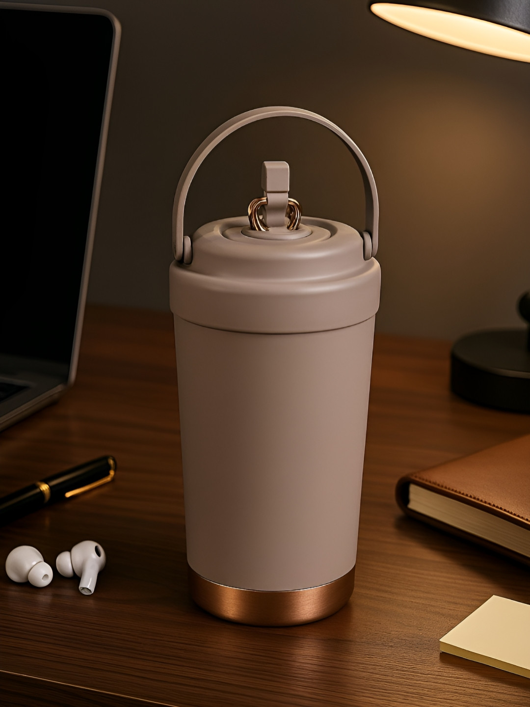 Myntra Elegant Homes Brown Stainless Steel Solid Double Wall Vacuum Water Bottle 500ml