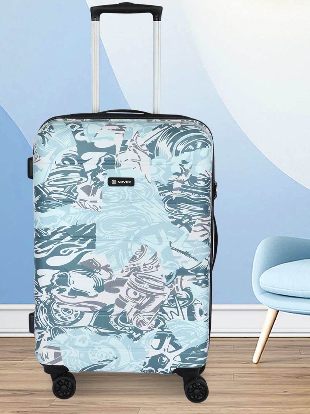 NOVEX Printed Hard-Sided Lare Trolley Bag