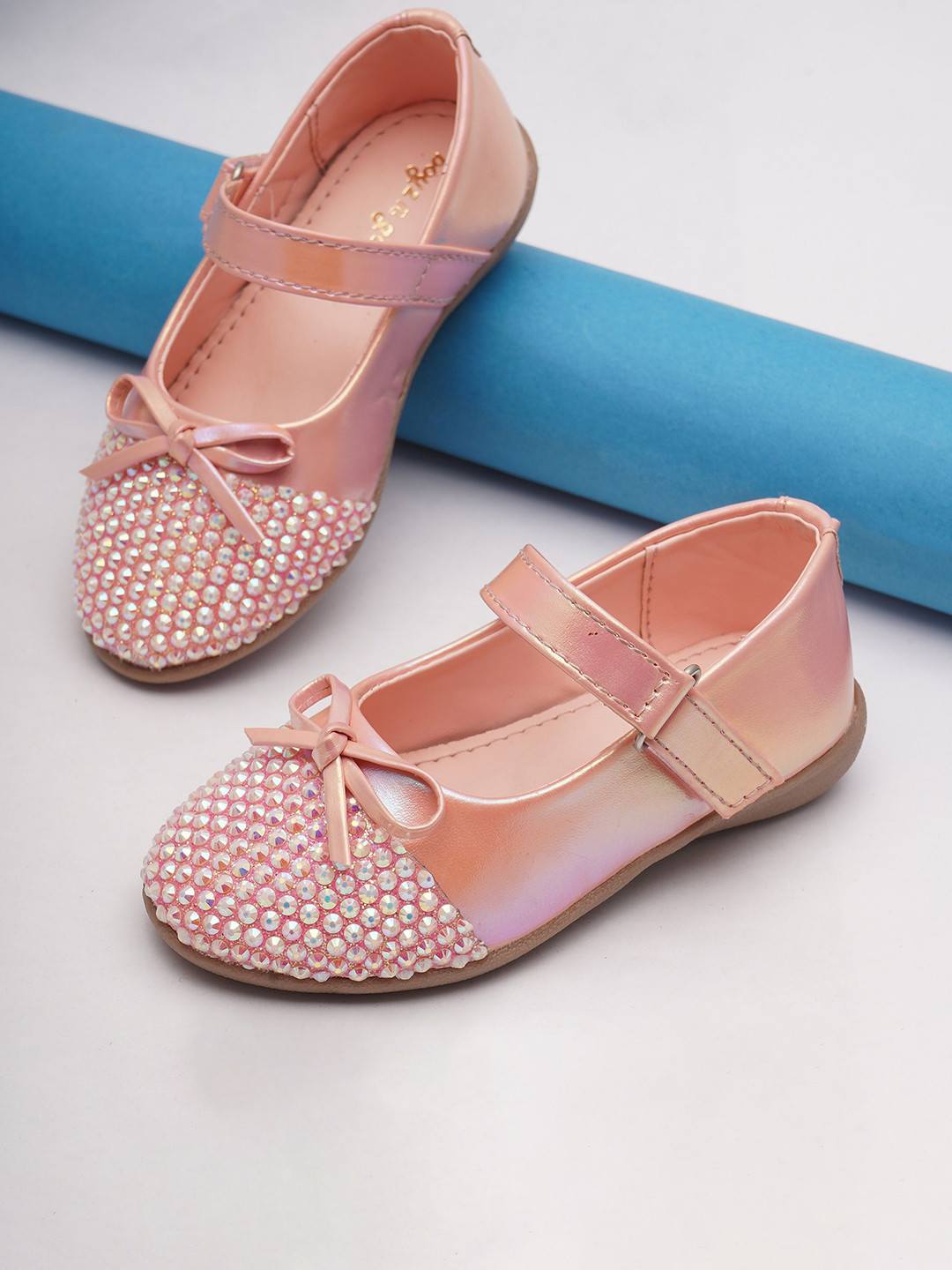 BOYZ N GALZ Girls Embellished Party Bows Flats