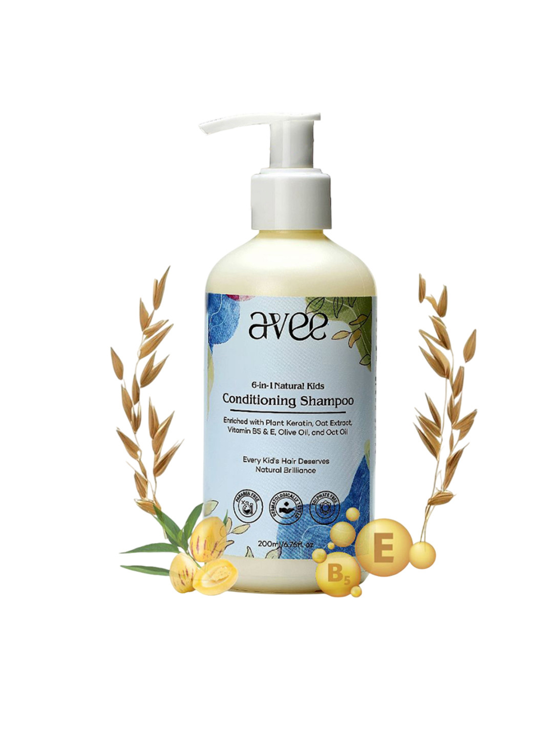 AVEE Kids 6 In 1 Natural Conditioning Shampoo With Vitamin E - 200 ml