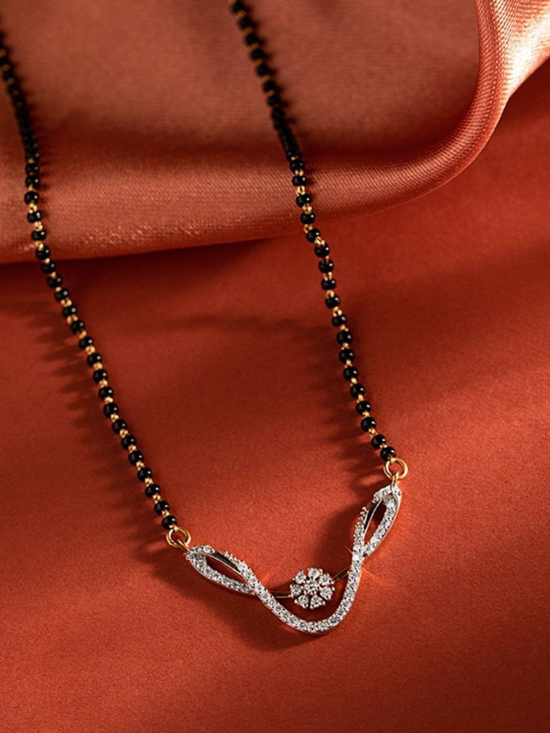 Anouk Gold-Plated Diamond-Cut CZ Mangalsutra