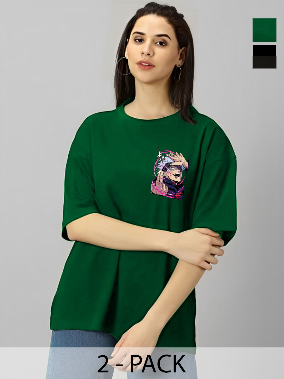 Kushi Flyer Women 2 Printed Mandarin Collar Applique T-shirt