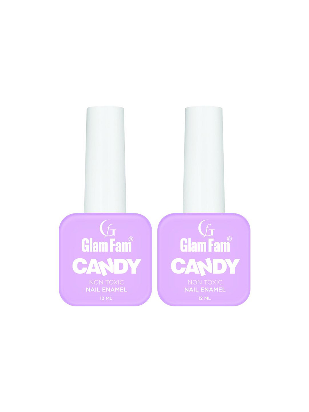 GlamFam Set Of 2 Candy Non Toxic Nail Enamel -12 ml Each - Lilac - 10