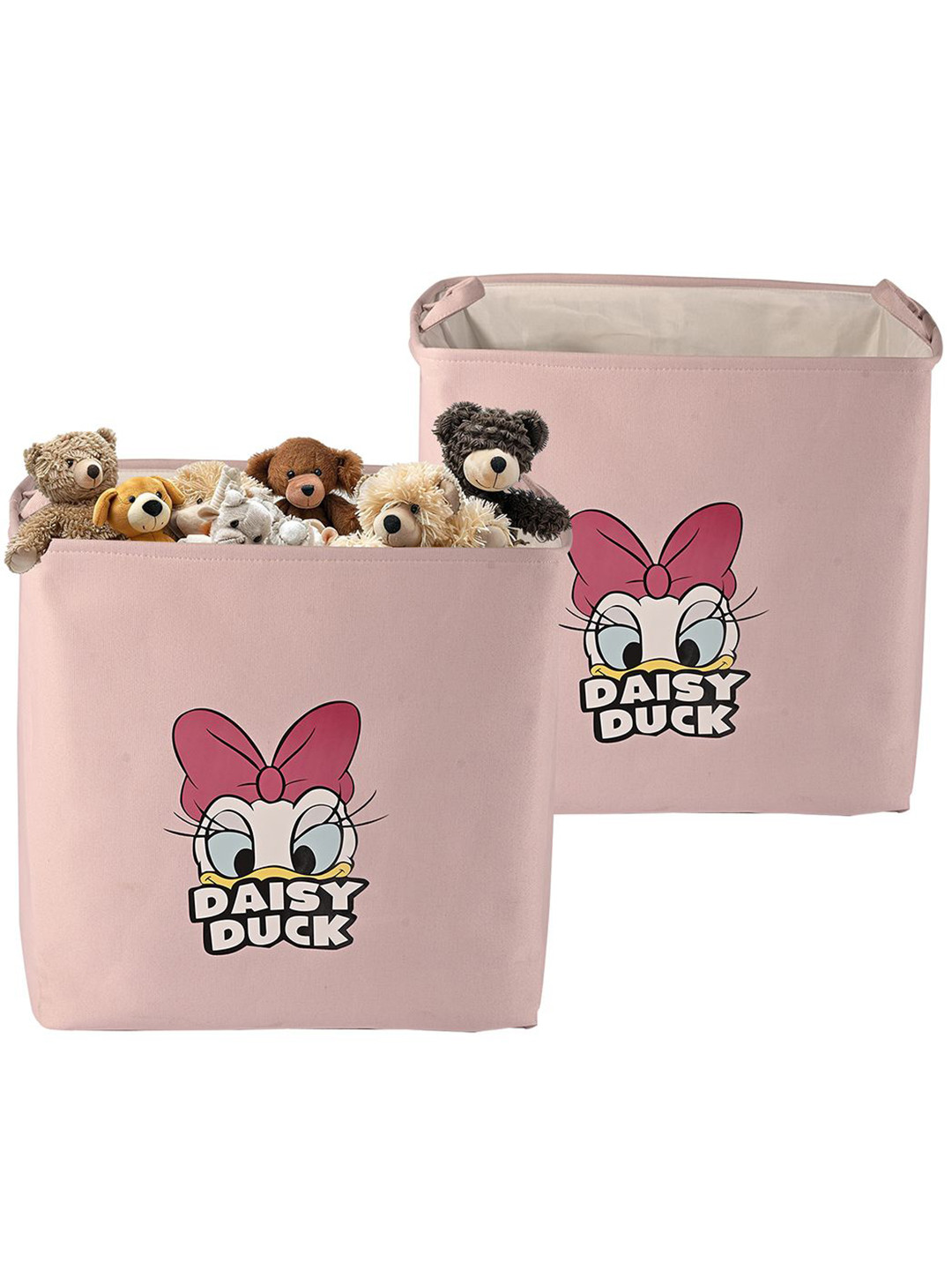 Aura Set of 2 Pink Foldable Storage Box With Handles 75 L