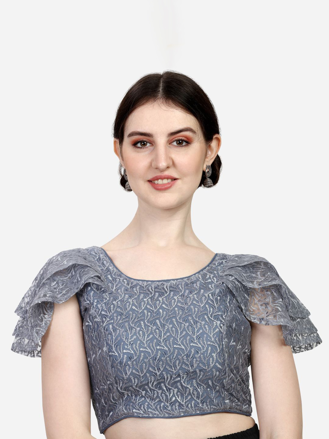 HERE&NOW Ruffle Readymade Saree Blouse