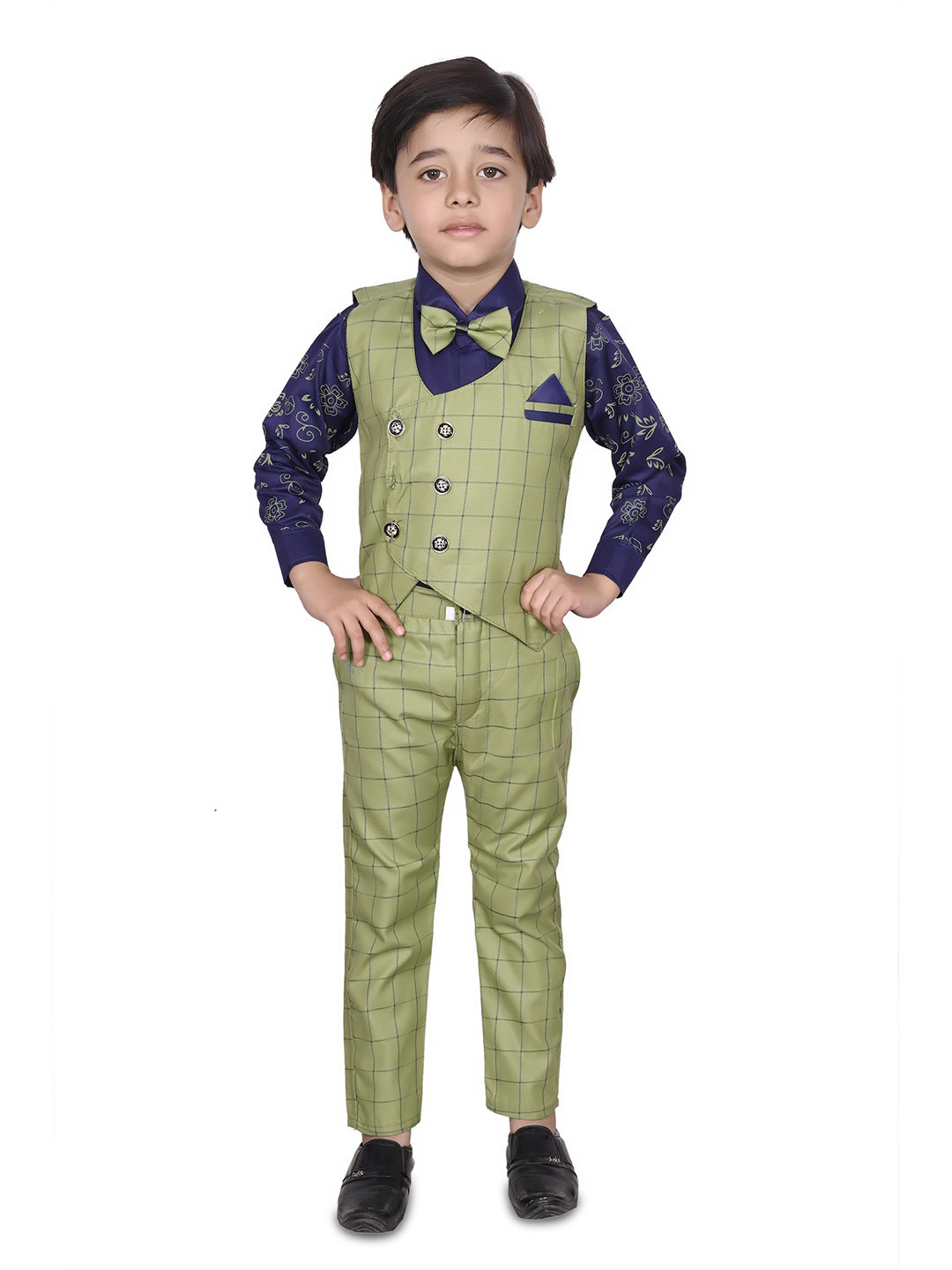 VALUE CREATION Checked 3-Piece Double-Breasted Suits