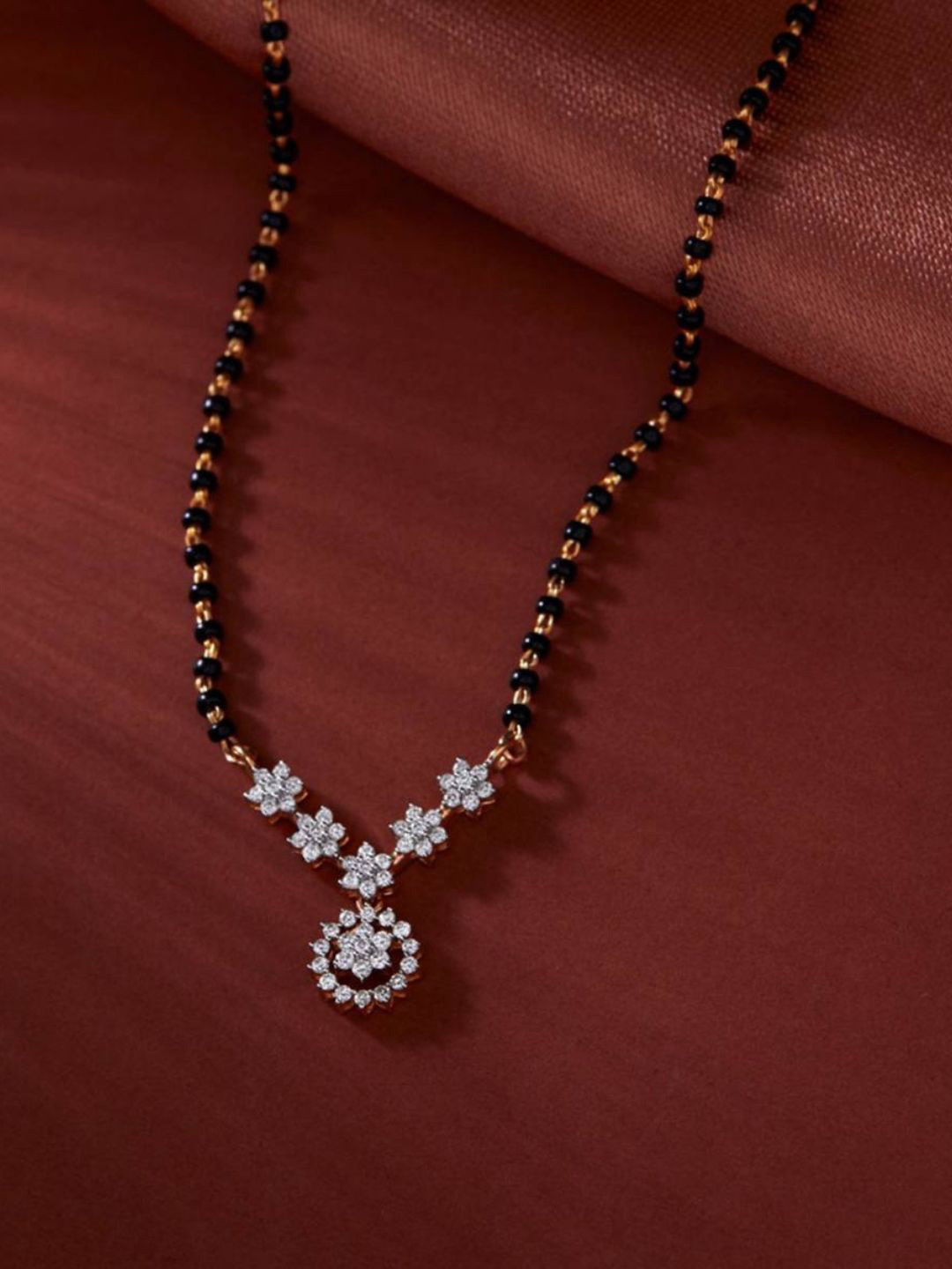Anouk Gold-Plated Diamond-Cut CZ Mangalsutra