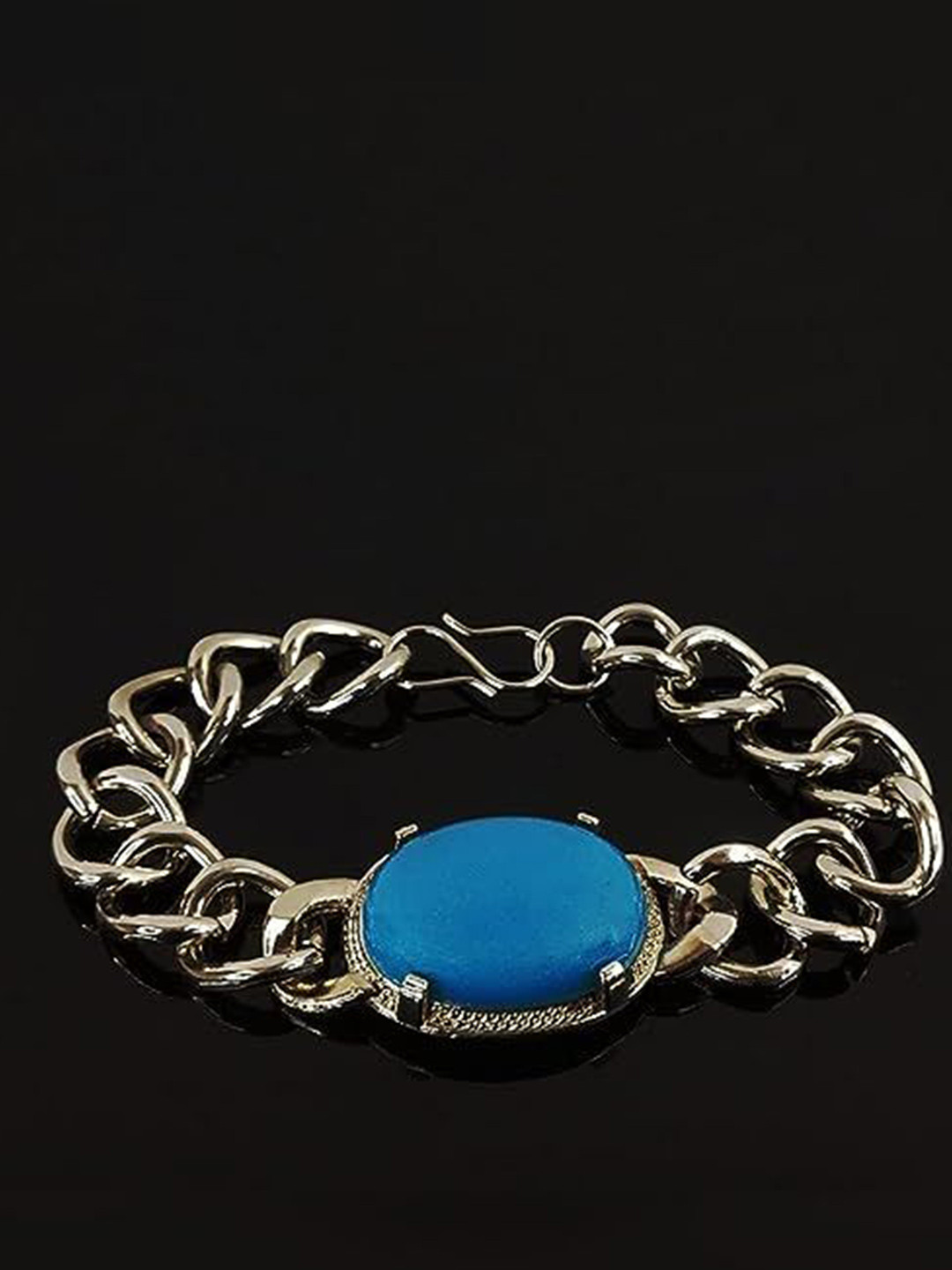 P. R. PRINTS Unisex Turquoise Gemstone Link Bracelet