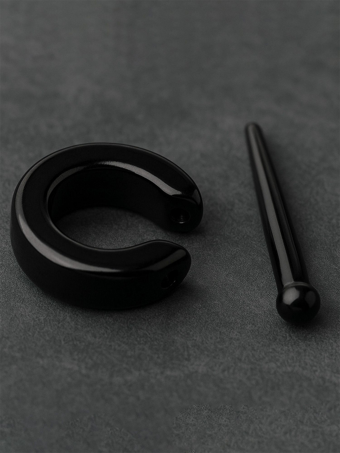 Adwitiya Collection Men Circular Shaped Pin Push Lock Hoop Earrings