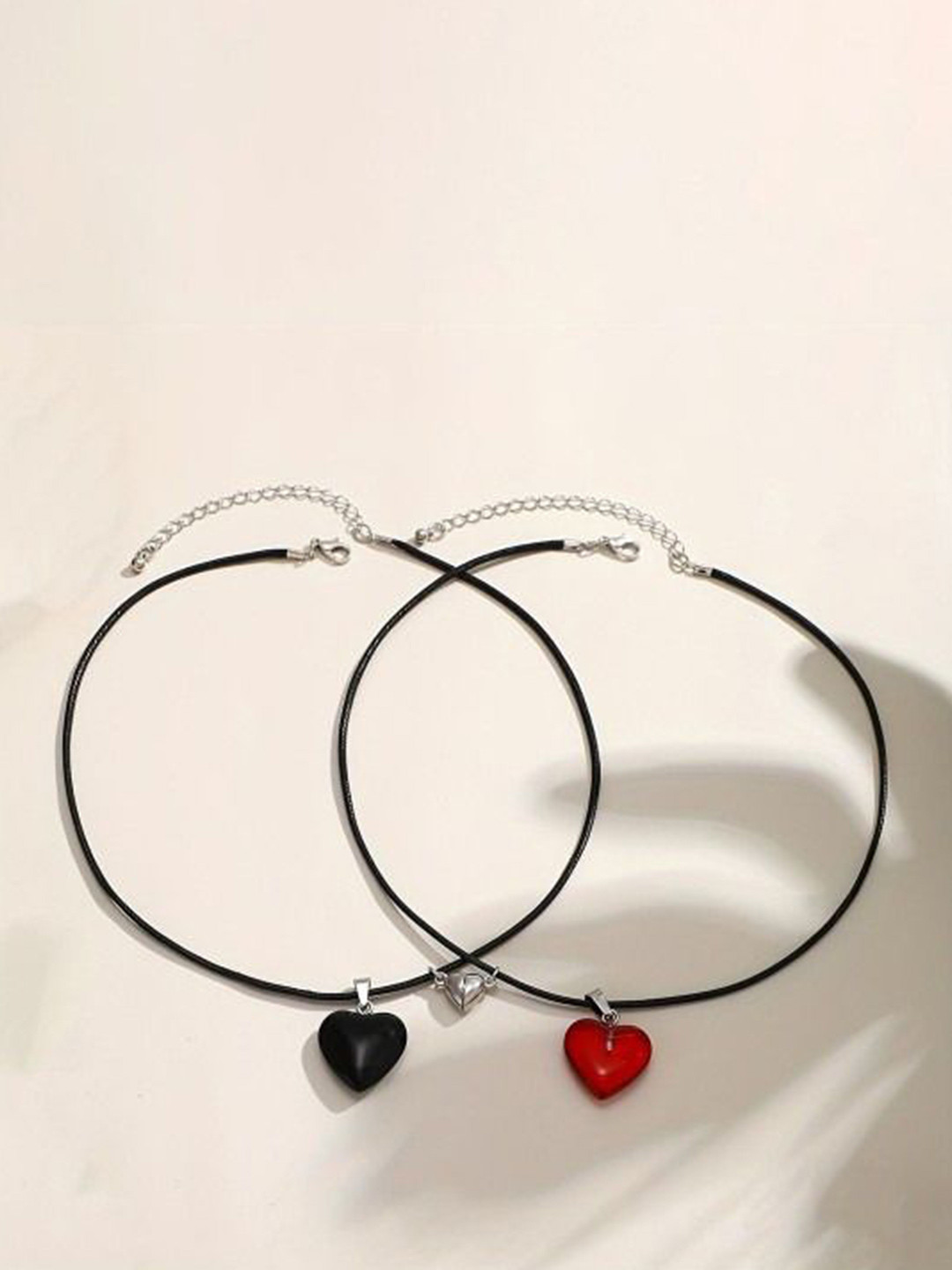 P. R. PRINTS Unisex Set Of 2 Magnetic Attraction Love Charm Bracelet