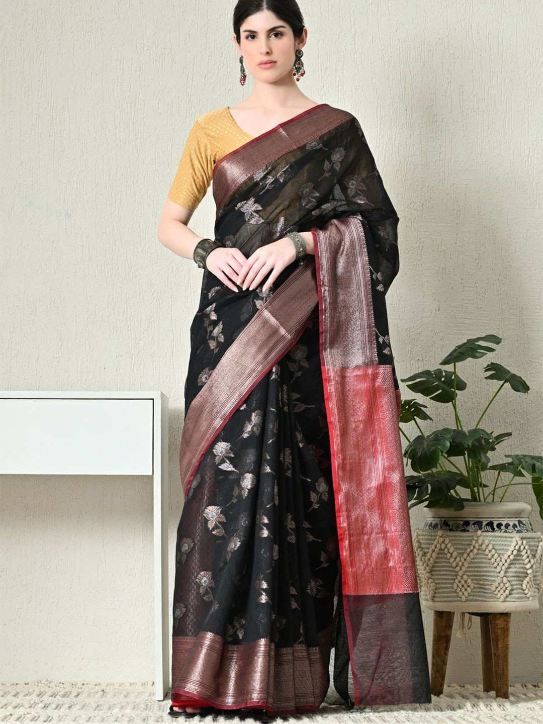 365 WINKS Woven Design Zari Pure Cotton Kota Saree