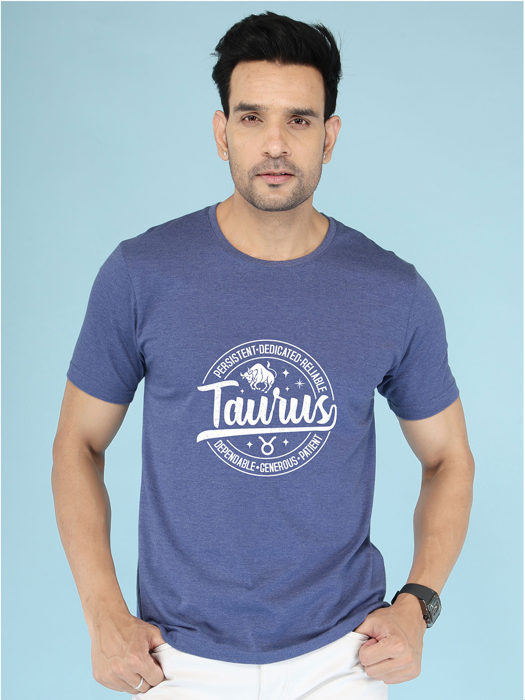 NOBLE HUSTLE Men Typography Printed Round Neck Cotton T-shirt