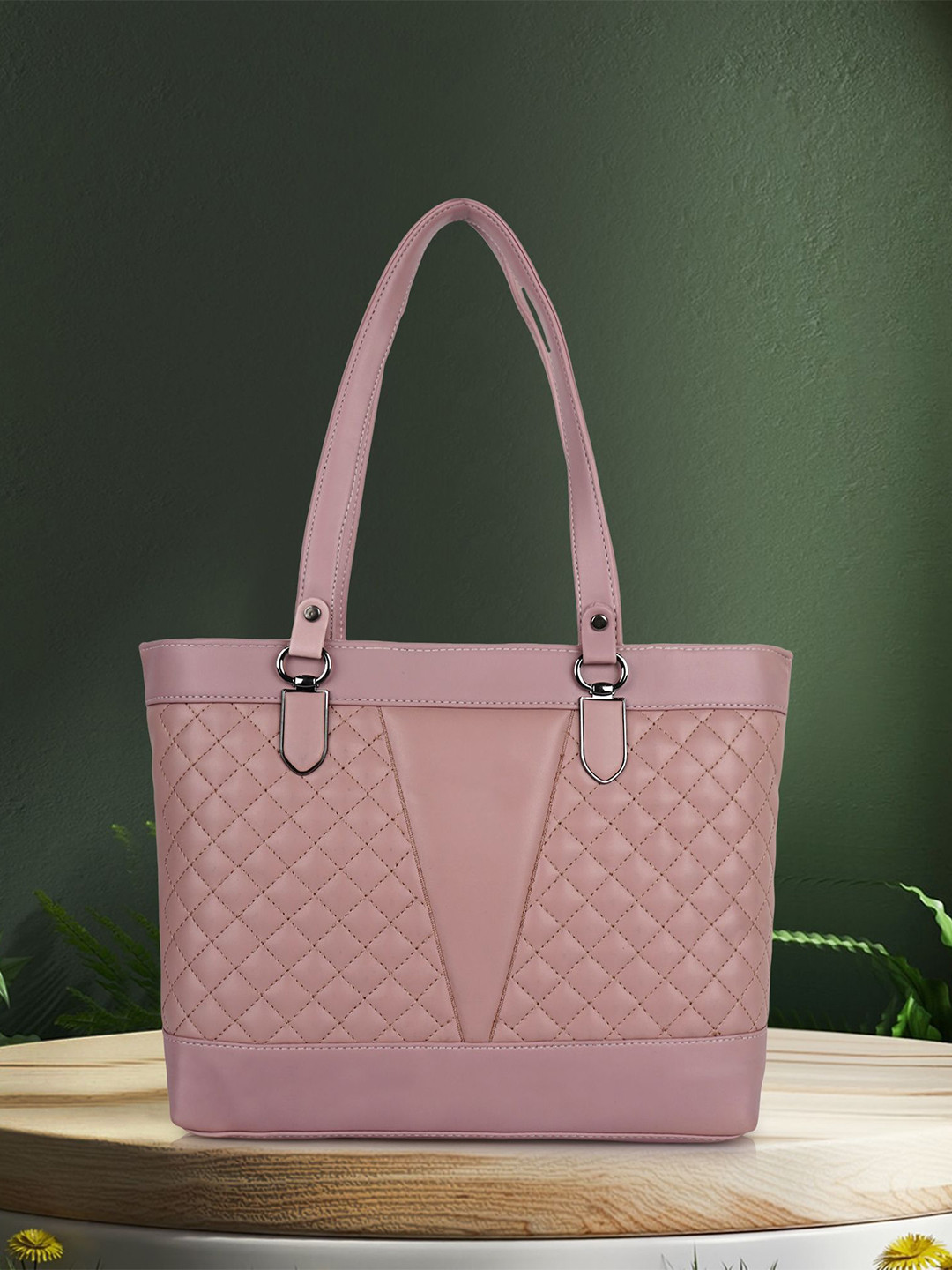 Lancer Textured Shoulder Bag With Quilted