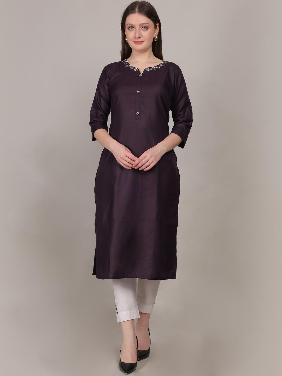 4u Fashion Women Solid Blended Kurtas