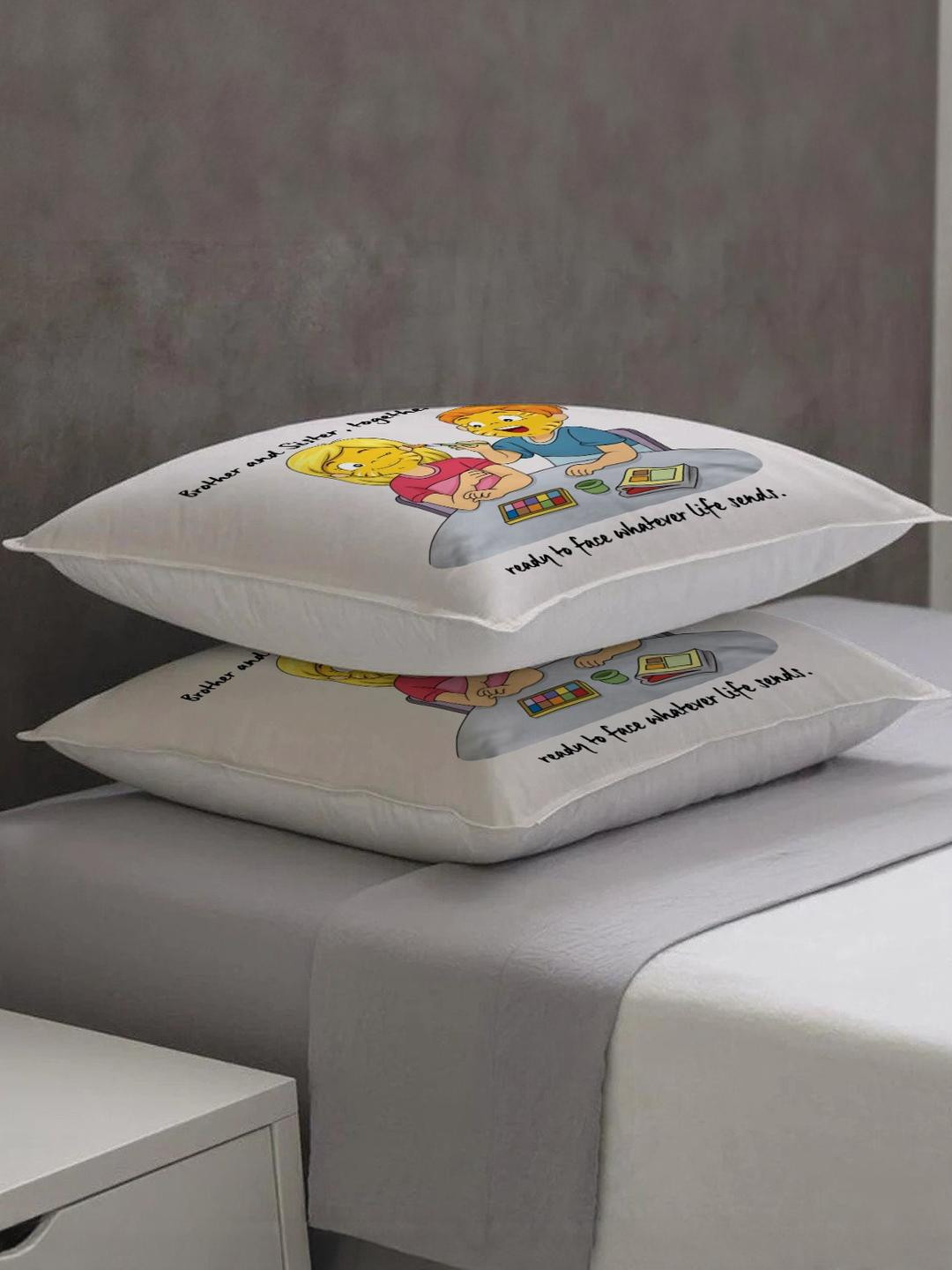 SKYTRENDS Multicoloured Cartoon Characters Satin Square Cushion Covers