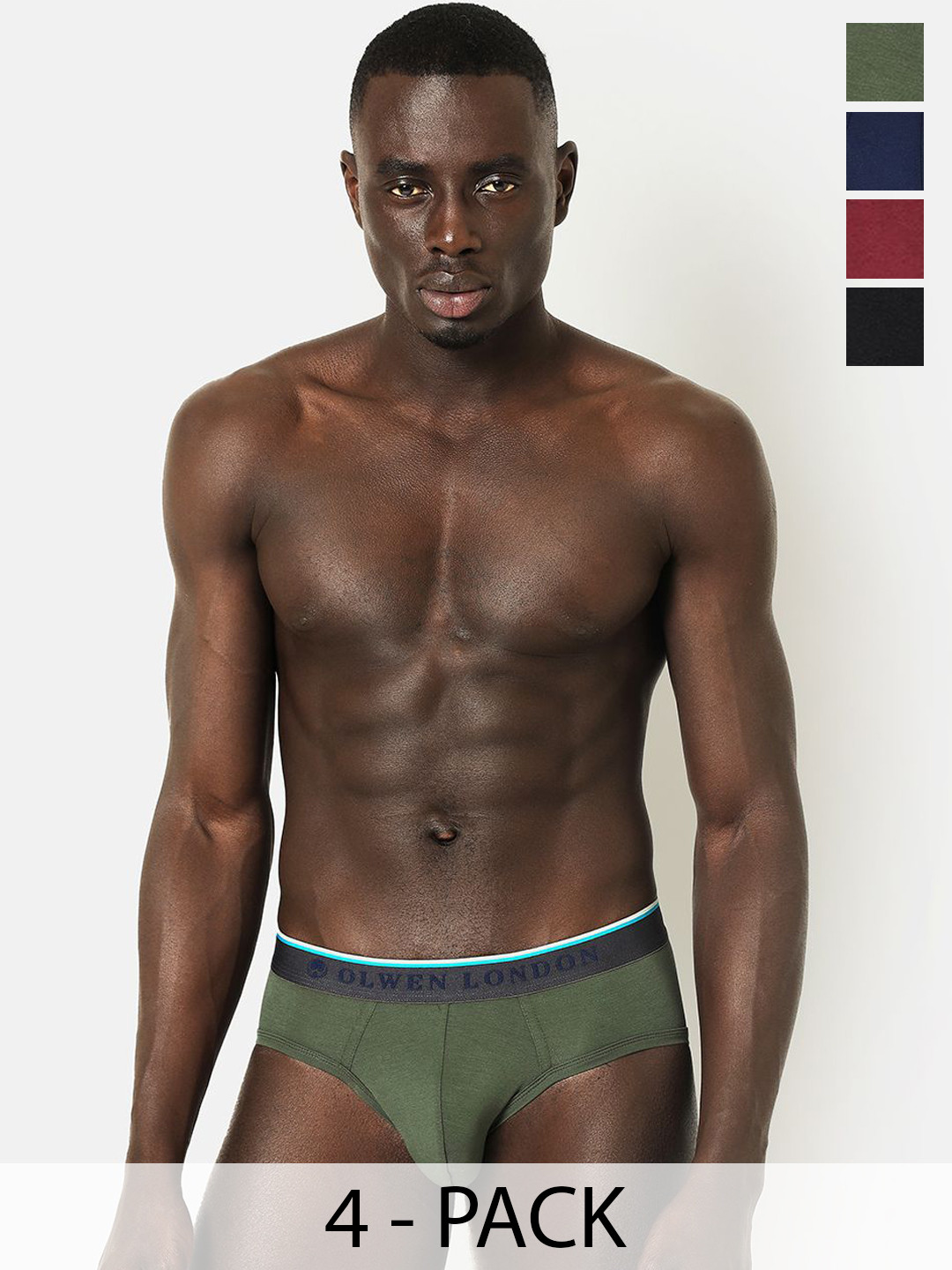 OLWEN Pack Of 4 Hipster BriefsPo4-Ivy-Winr Noir-Evony-Imperial-S