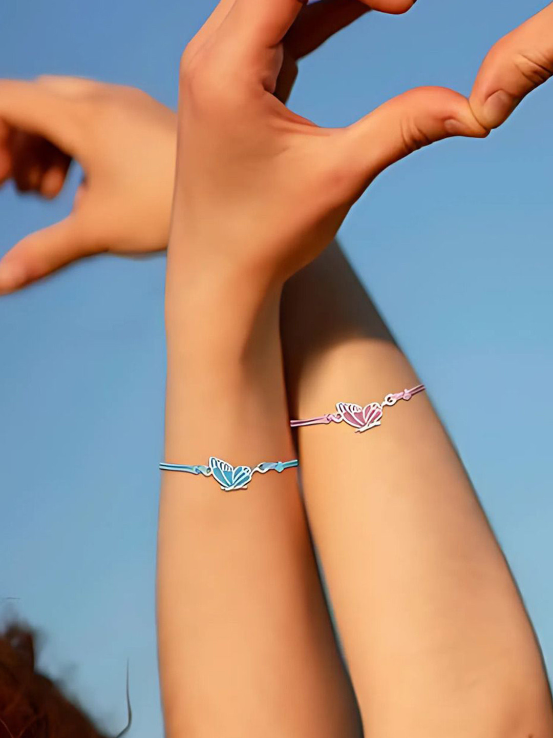 P. R. PRINTS Unisex Set Of 2 Artificial Beads Beaded Multistrand Bracelets