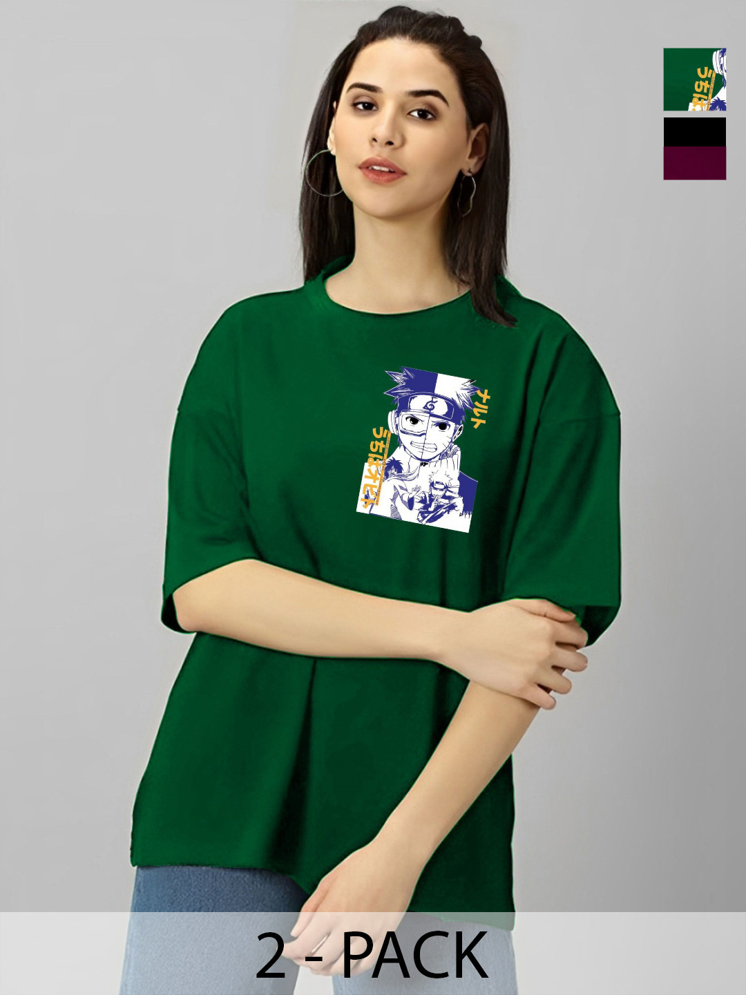 Kushi Flyer Women 2 Printed Extended Sleeves Applique T-shirt