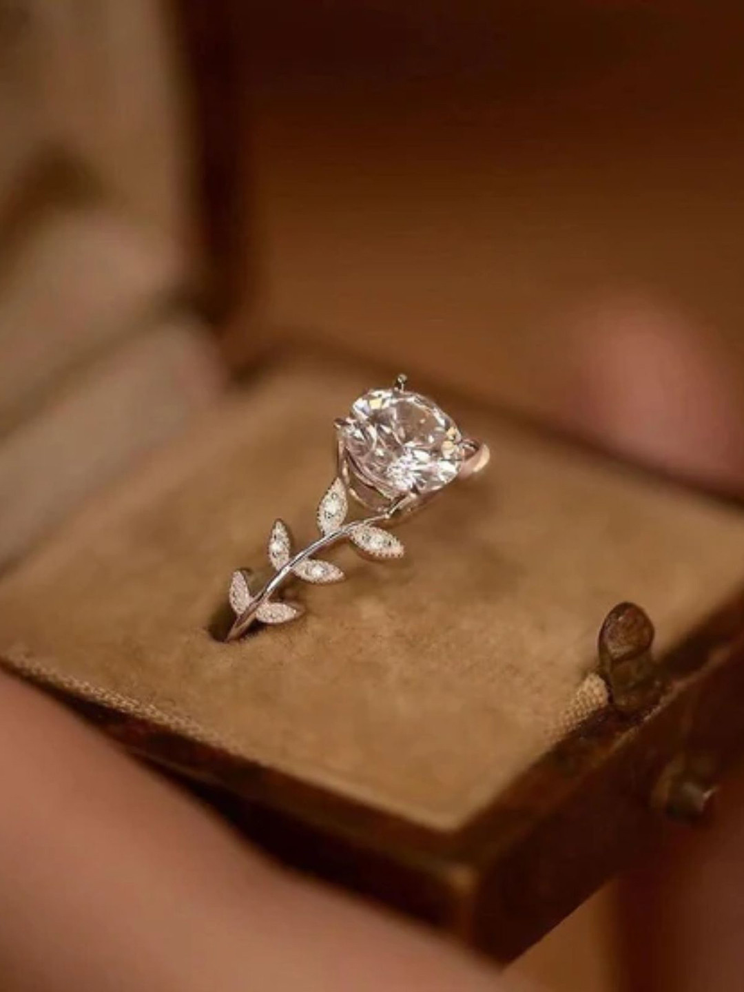 Zarkan 925 Hallmark Sliver-Plated Cubic Zirconia Stone-Studded Adjustable Finger Ring