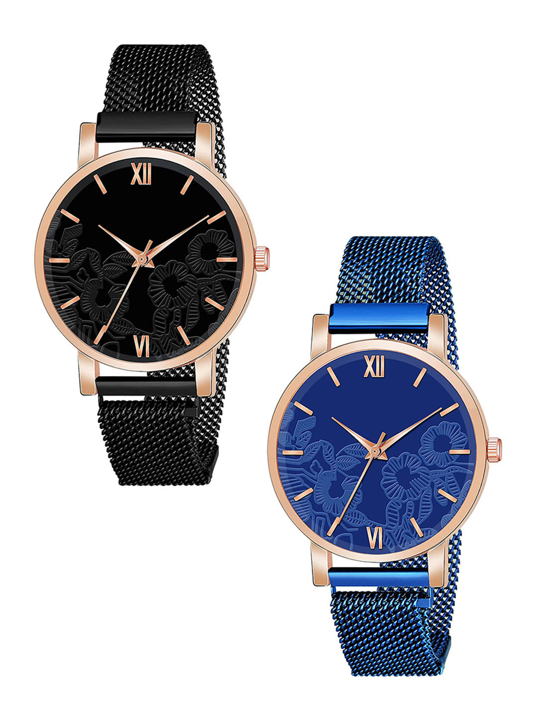 Gopal Shopcart Unisex Dial & Bracelet Style Straps Analogue Watch C36RG BLK BLU M R1
