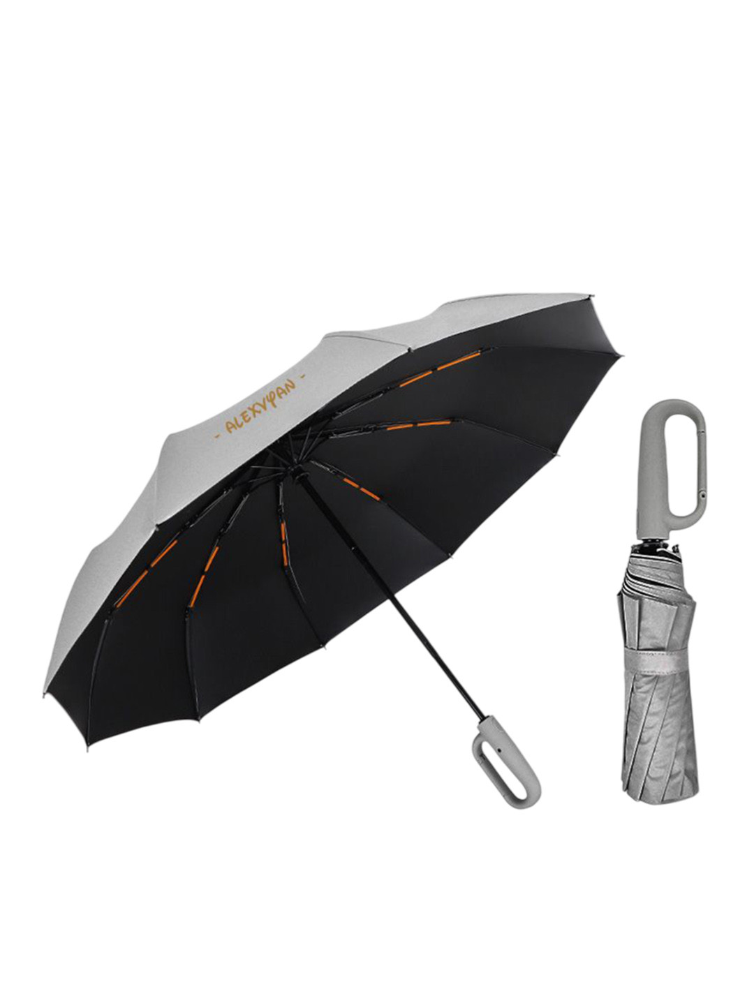 Alexvyan Grey Automatic 2 Fold Umbrella