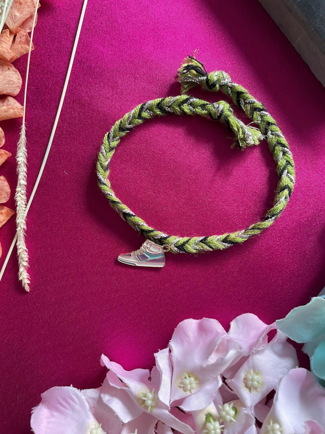 Digital Dress Room Mini Shoes Charm Pendant Thread Rakhi