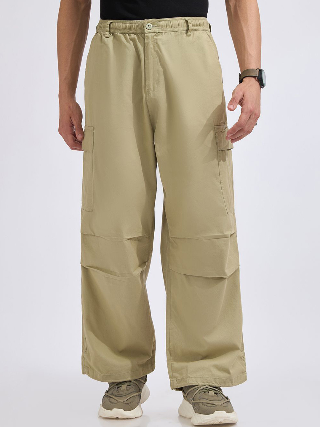 Espanshe Yolka Men Cotton Parachute Cargo Pants
