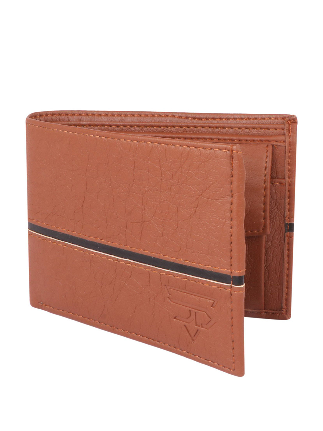 JND Men Brand Logo Textured Two Fold Wallet