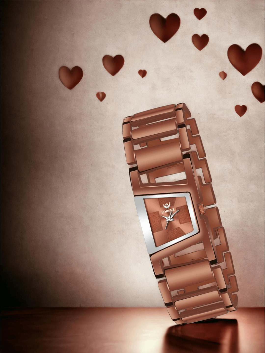 LORENZ Women Brass Dial & Bracelet Style Straps Analogue Watch AS-122A