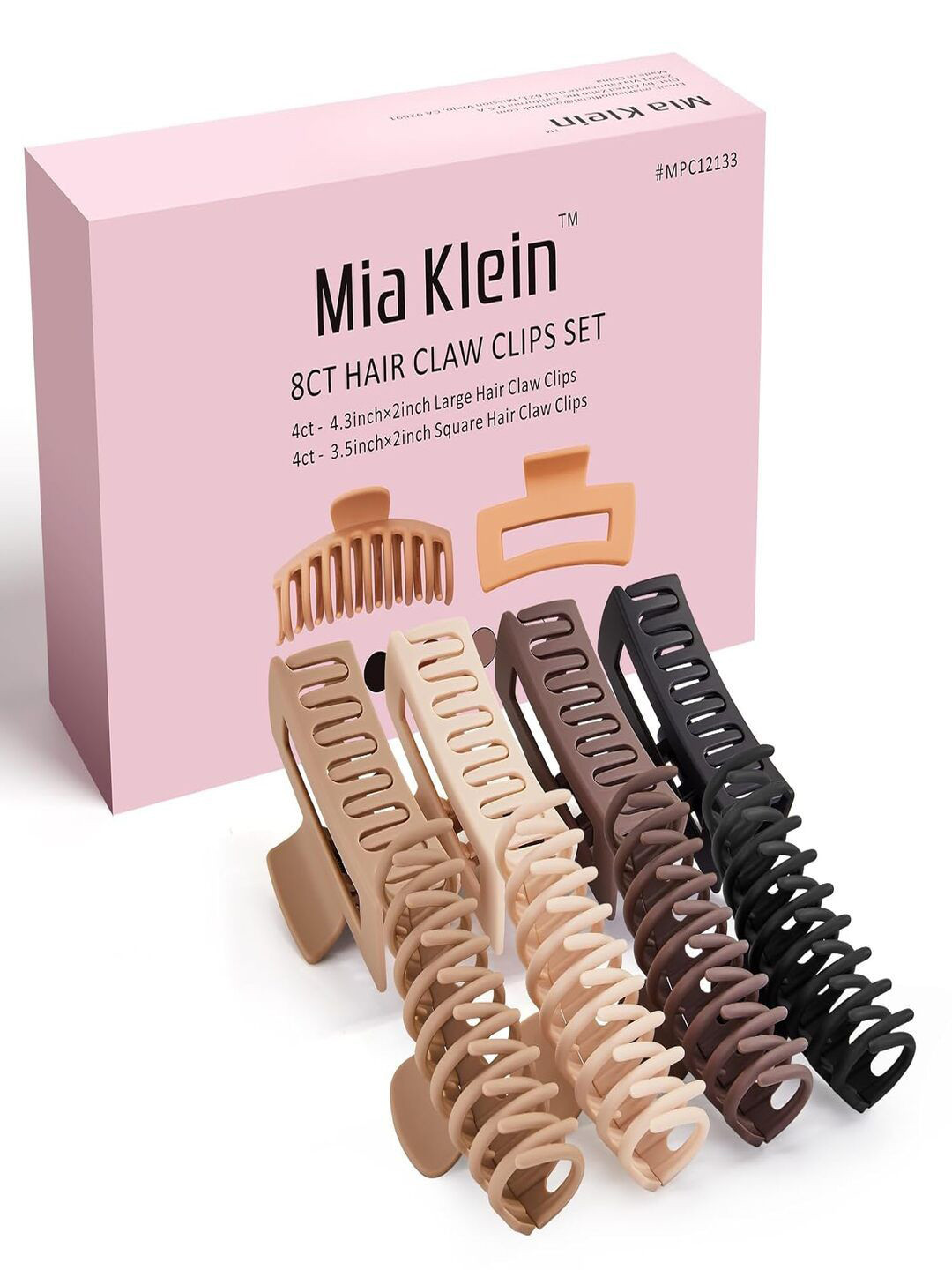 ANNA CREATIONS Women Pack Of 8 Claw Clip Hair Accessory