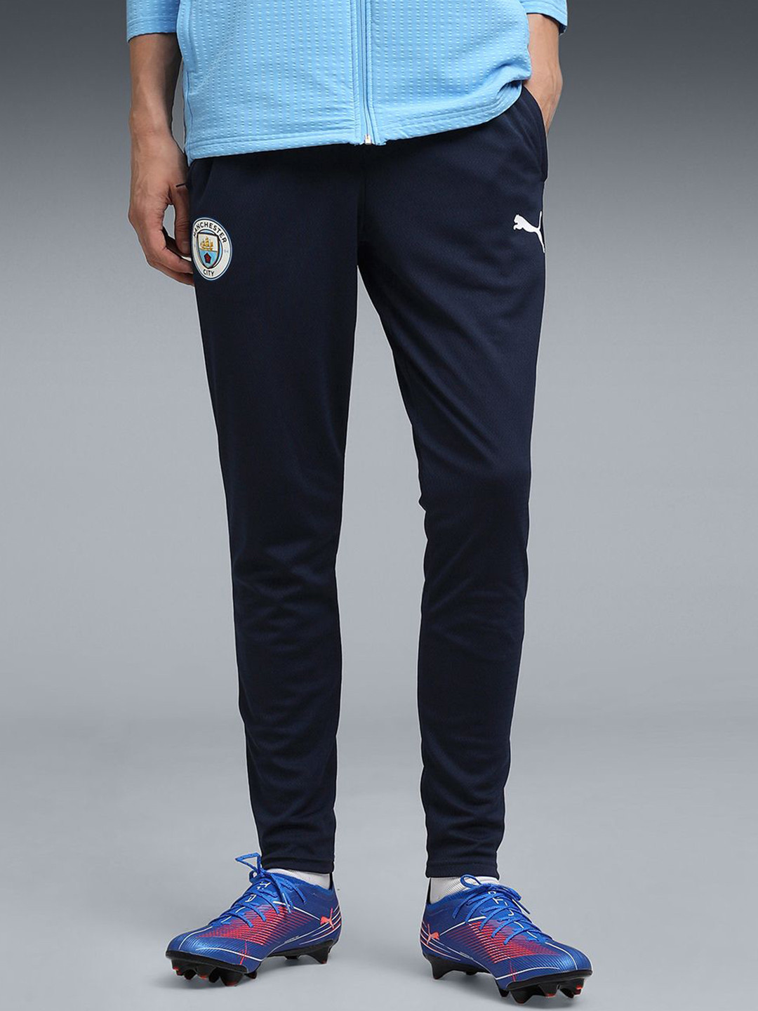 Puma Manchester City Men Brand Logo Printed Slim Fit Training Pants
