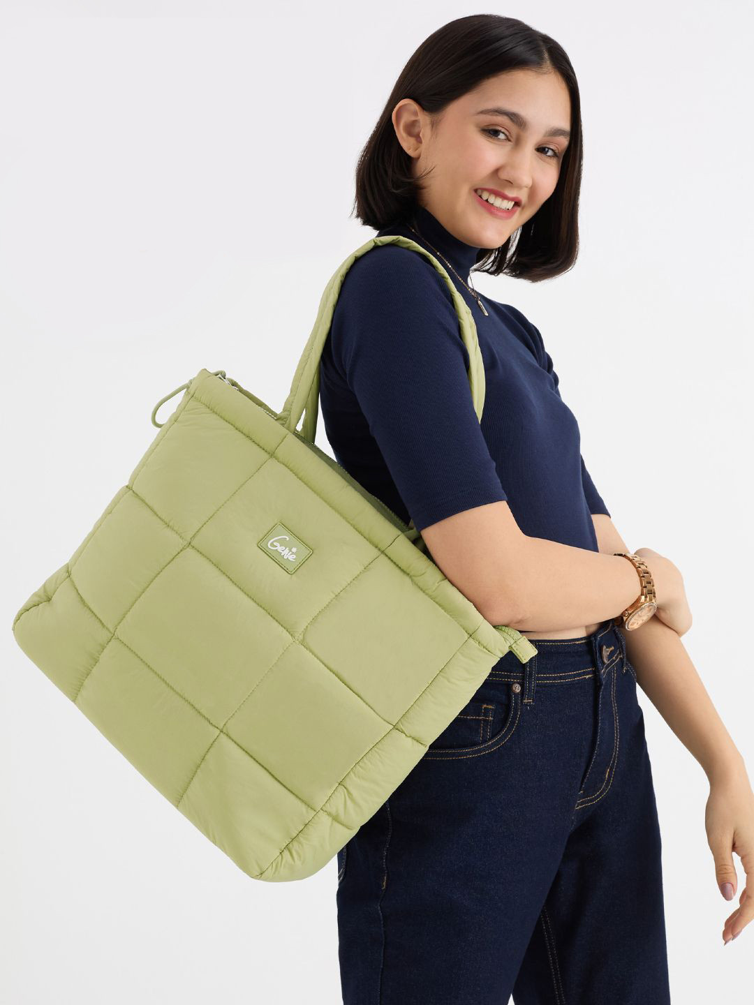 Genie Halotote Women 14 Inch Laptop Shoulder Tote Bag