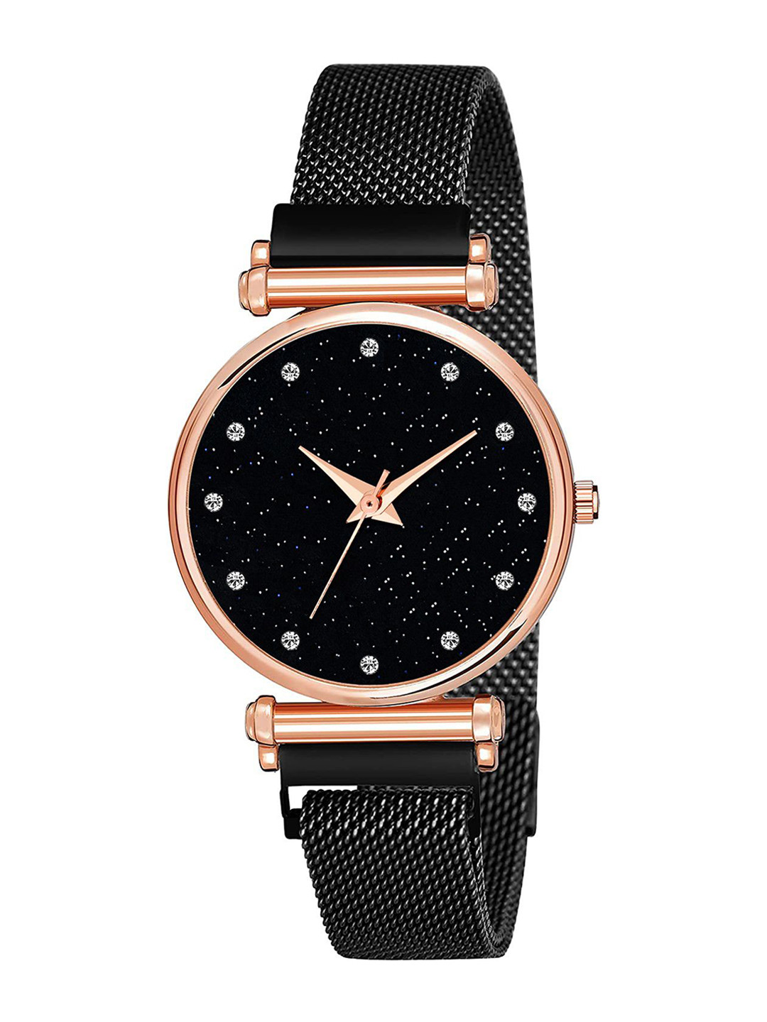 CSAMON Women Embellished Dial Analogue Watch Csamon_34_Black _12 Diamouns