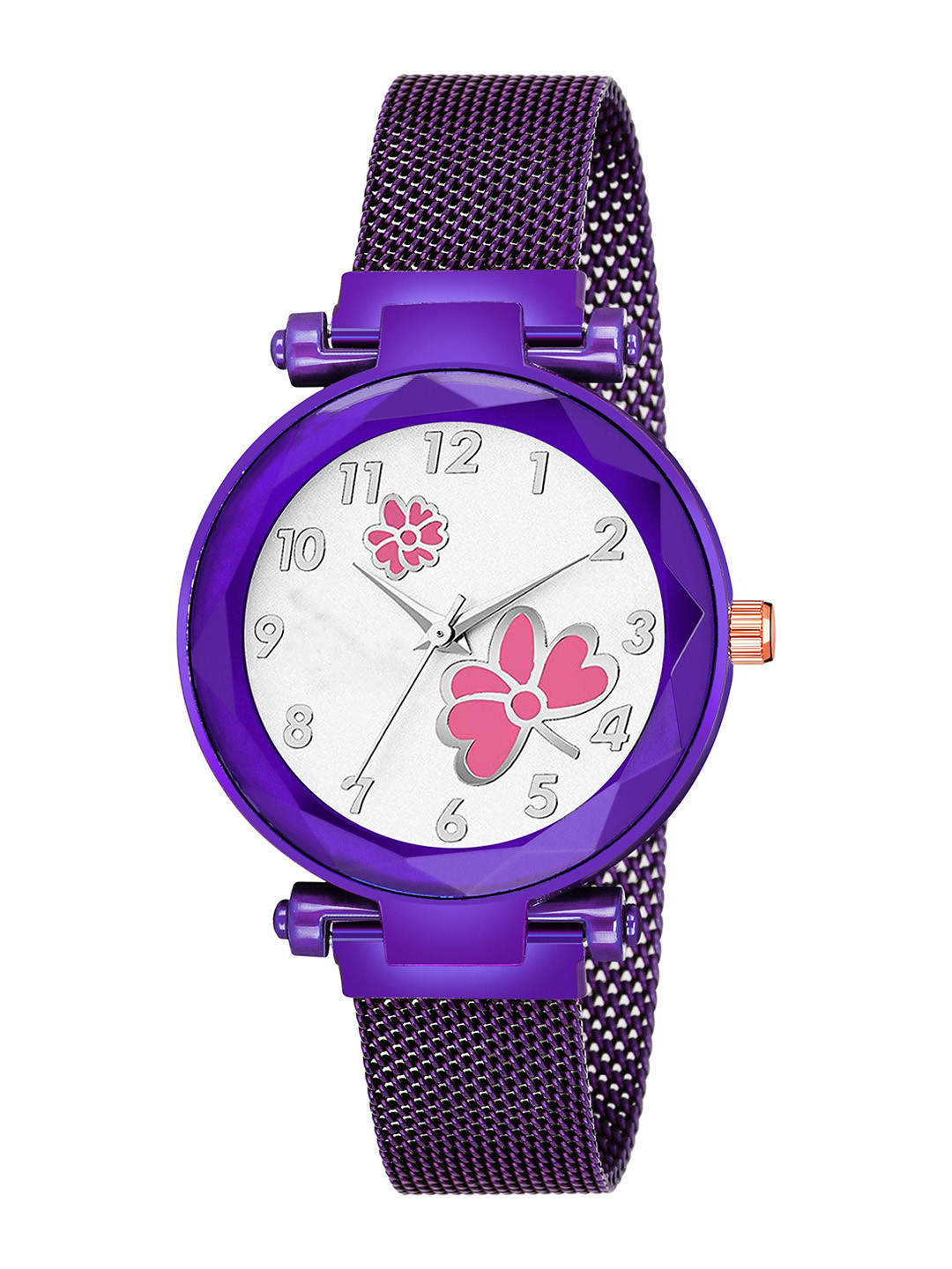 Gopal Shopcart Unisex Embellished  Style Straps Analogue Watch GR_379_Purple 315 Pink Dial