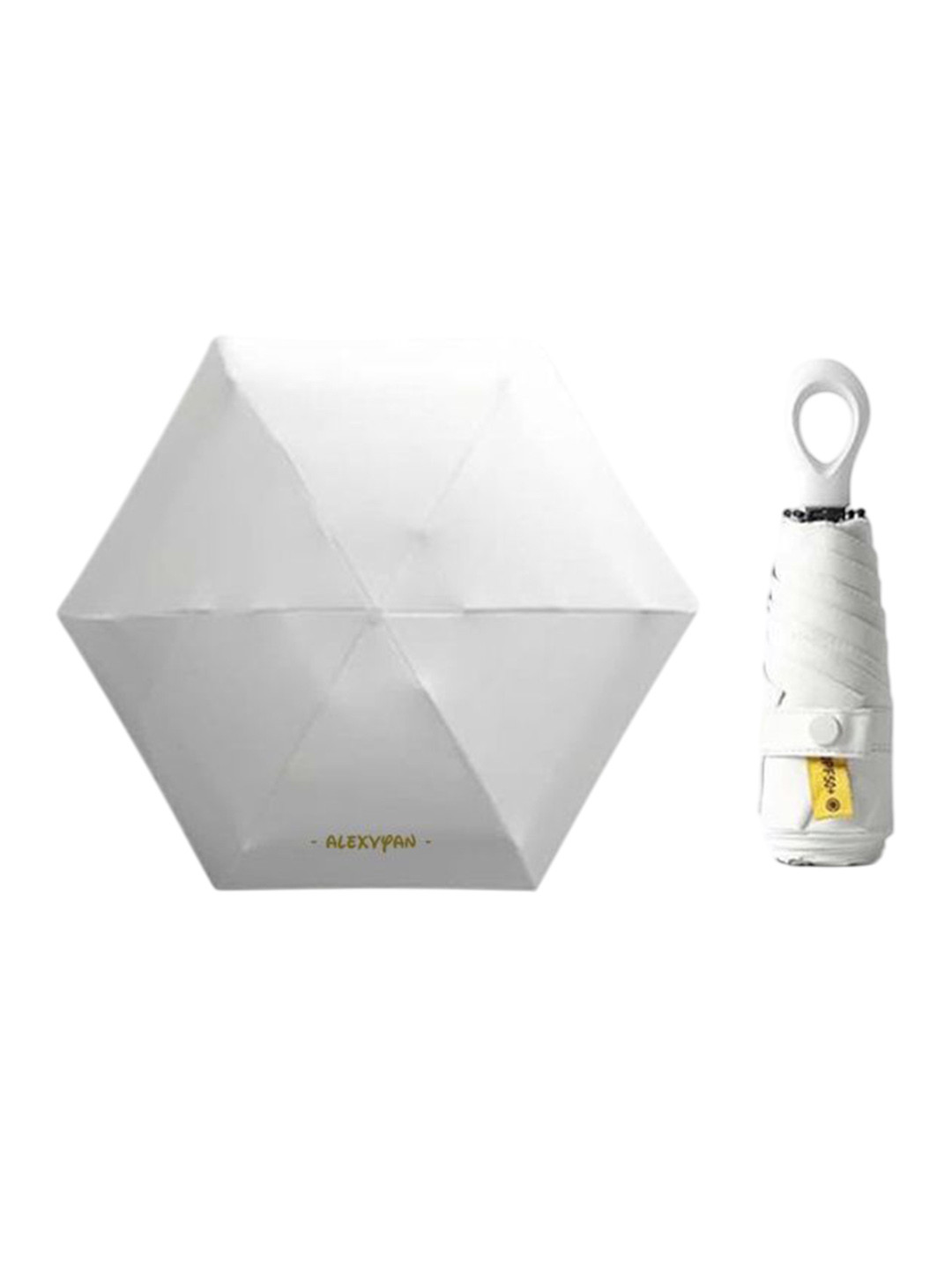 Alexvyan White Manual 2 Fold Umbrella