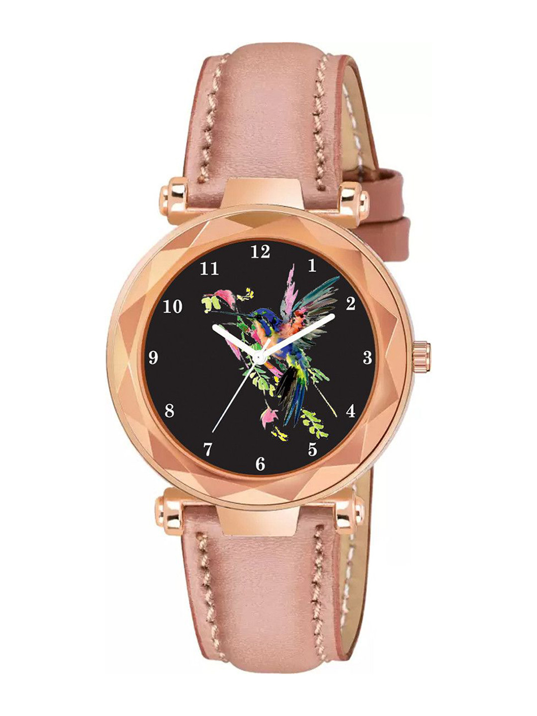 CSAMON Women Printed Dial & Textured Straps Analogue Watch GR379RG Chakali Pink G L