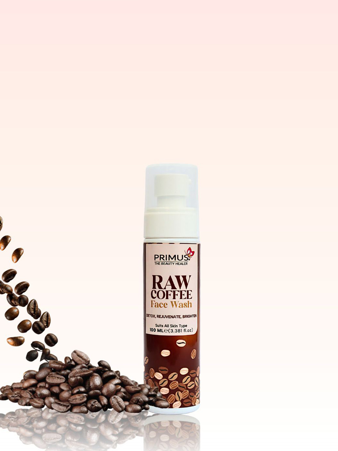 PRIMUS Coffee Face Wash With Coffee Beans Extract- 100 ml