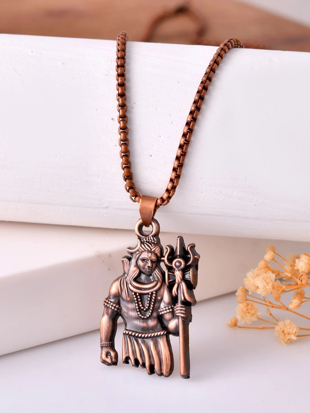 PASU FASHION Unisex Stainless Steel Shiv Ji Pendant With Chain