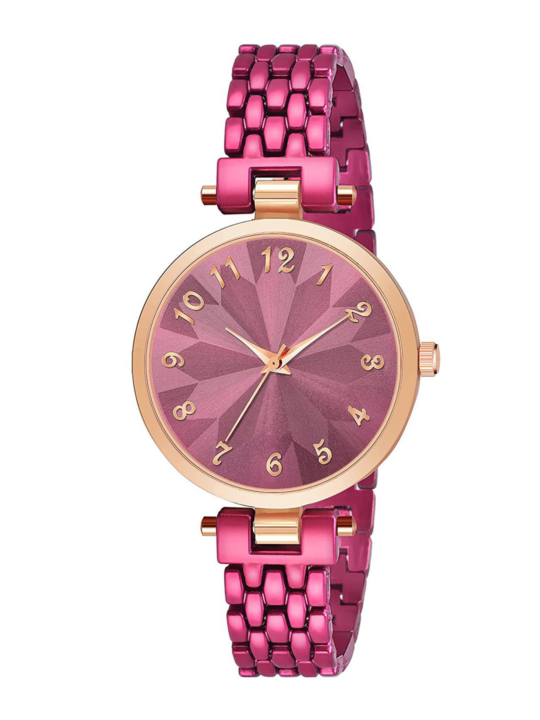 Gopal Shopcart Unisex Roudn Dial & Stainless Steel Analogue Watch NK 321RG Maroon