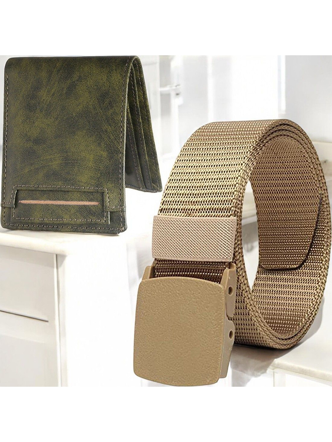 Provogue Men Pack Of 2 Luxury Nylon Combo Wallet and Belt Accessory Gift Set