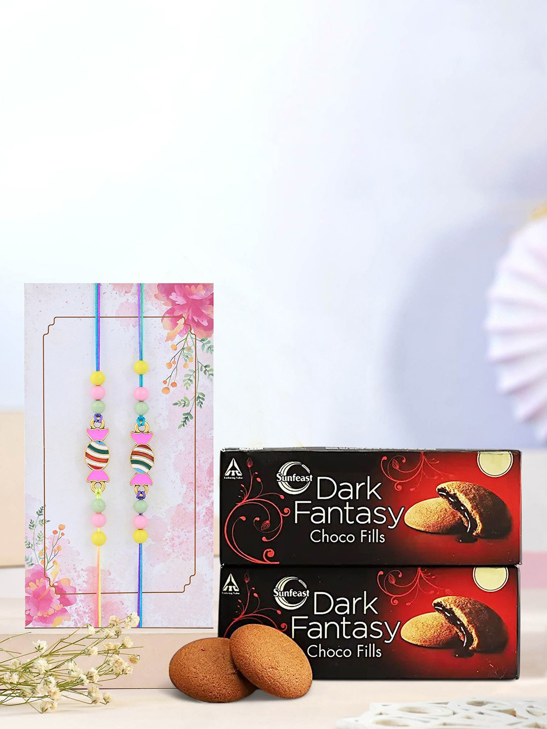 Ascension Kids Set Of 2 Beaded Rakhi with Dark Fantasy Pack & Roli Tilak Gift Set