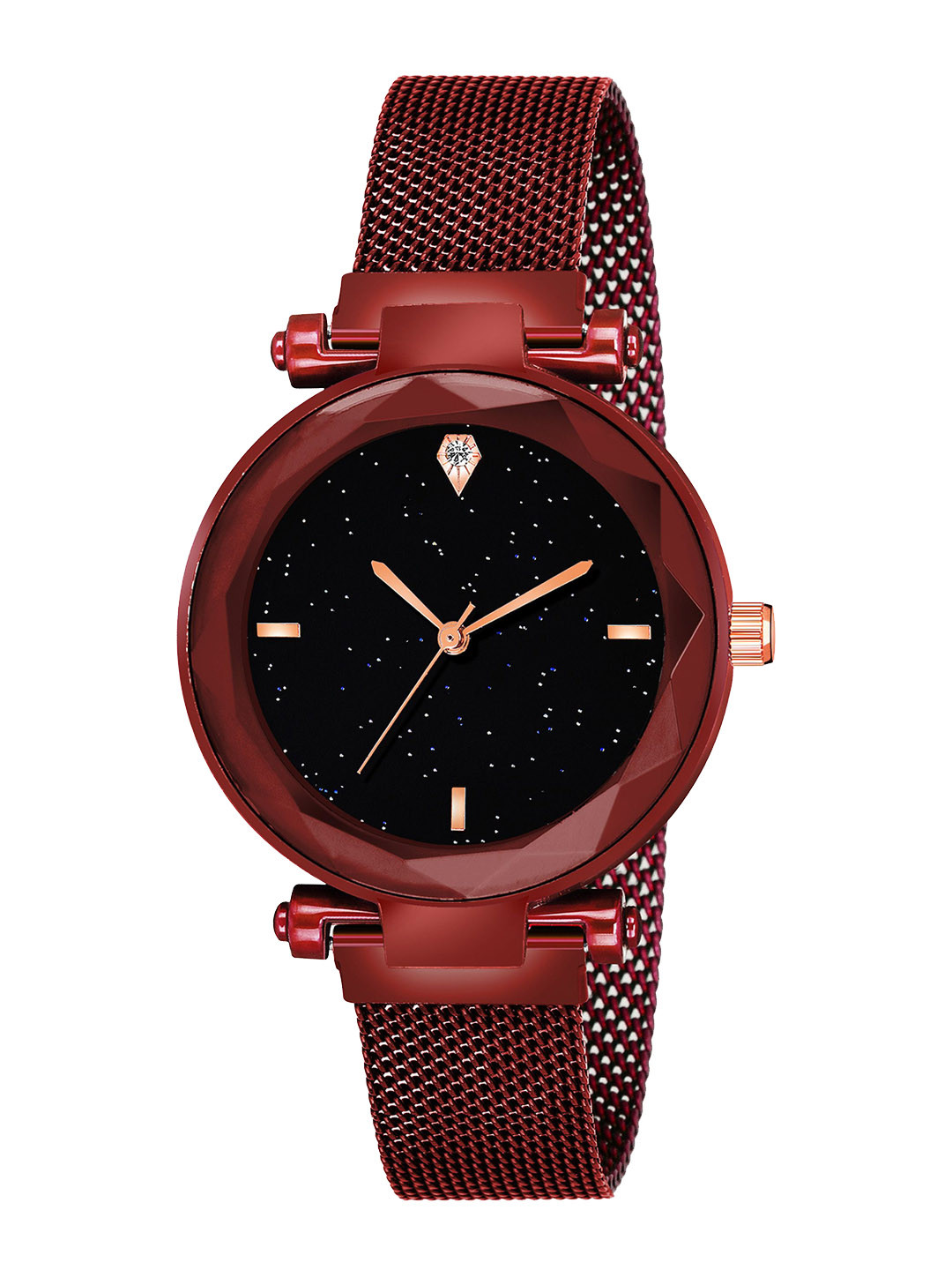 Gopal Shopcart Unisex Figar Embellished Dial & Steel Analogue WatchGR_379_Red_4_Figar