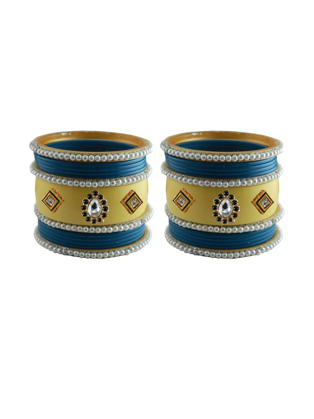 Vidhya Kangan Set of 26 Brass Crystals Bangles