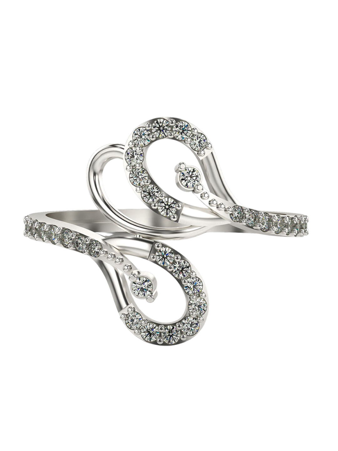 VALANOVA 14KT White Gold Diamond Studded Ring 2.47 g