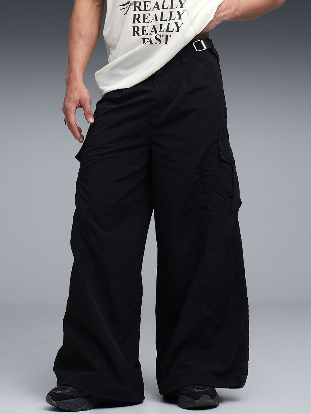 Puma Nine To Five Cordura Unisex Oversized Fit Mid Rise Pants