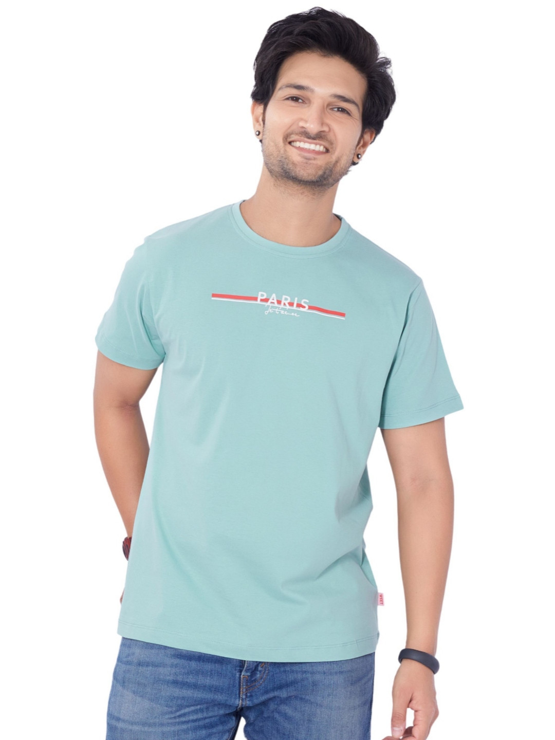 WEET Men Typography Printed Round Neck Cotton T-shirt