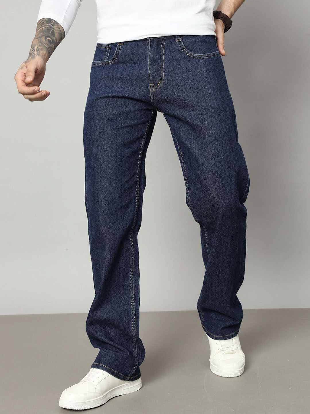 THE BEETEL HOUSE Men Loose Fit Denim Baggy Mid-Rise Stretchable Jeans