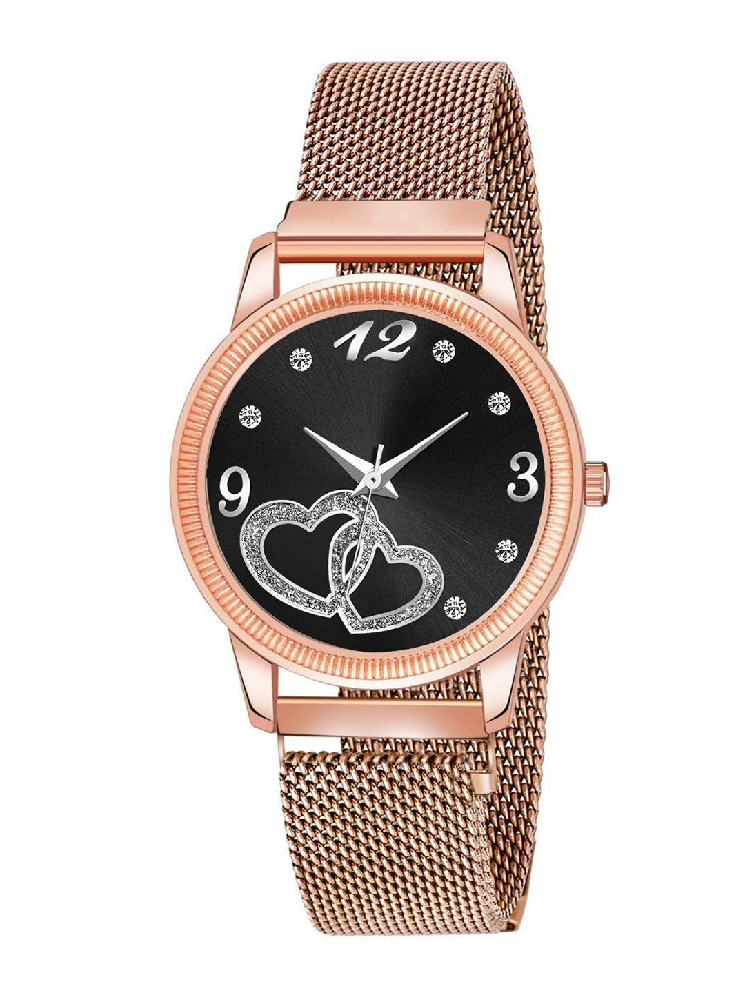 CSAMON Women Embellished Bracelet Style Straps Analogue Watch Csamon_25_Rose